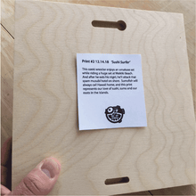 Load image into Gallery viewer, sumofishdesign 'Sushi Surfer' Wood Print product_description Wood Print.