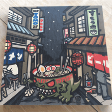 Load image into Gallery viewer, sumofishdesign 'Yokocho' Wood Print product_description Wood Print.