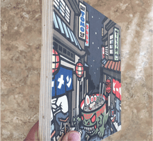 Load image into Gallery viewer, sumofishdesign 'Yokocho' Wood Print product_description Wood Print.