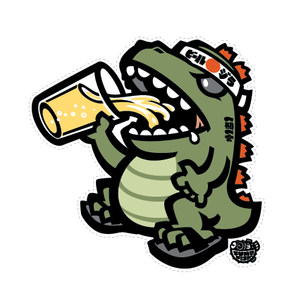 Beer-dino decal