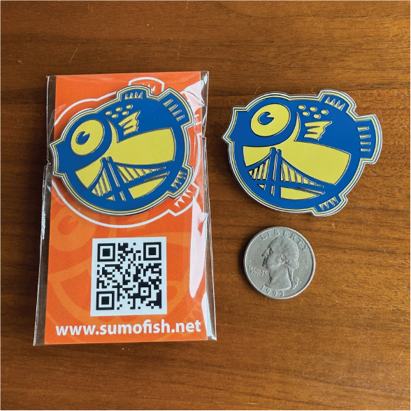 Golden Fugu Enamel Pin