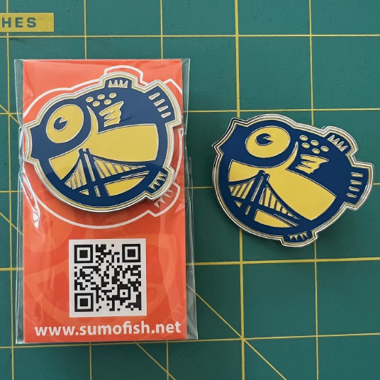 Golden Fugu Enamel Pin