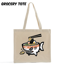 Load image into Gallery viewer, *NEW!* Ramen Shark Canvas Tote
