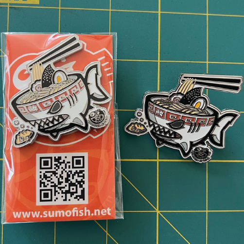 Ramen Shark Enamel Pin