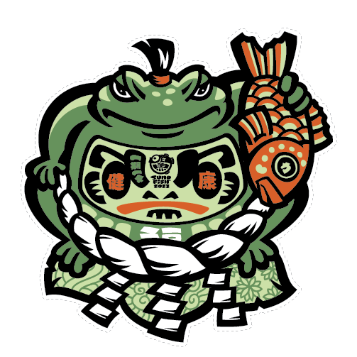 Sumofrog Green Daruma decal