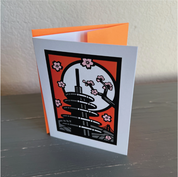 SF Japantown Pagoda Greeting Card