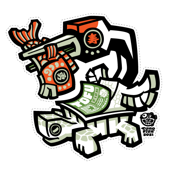 Crane and Tortoise Decal