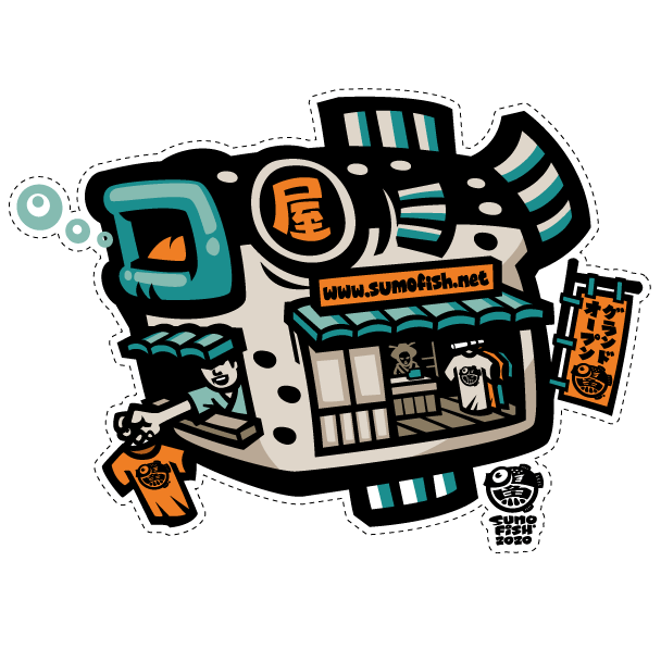 Fugu Tshirt Shop Decal