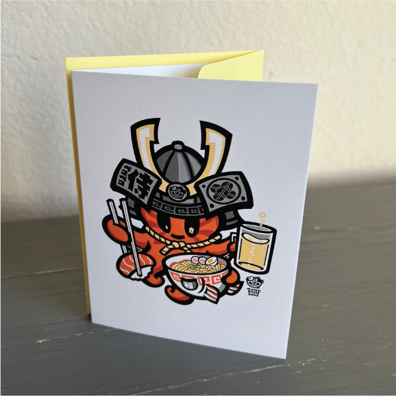 Hungry Samurai Greeting Card