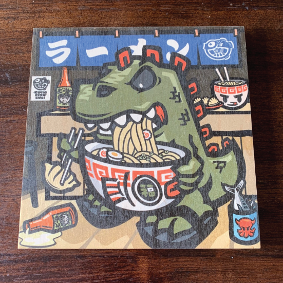 'Noodle Shop' Wood Print