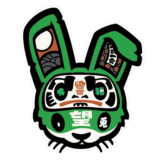 Green Daruma Rabbit decal