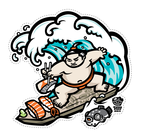 Sushi Surfer Decal