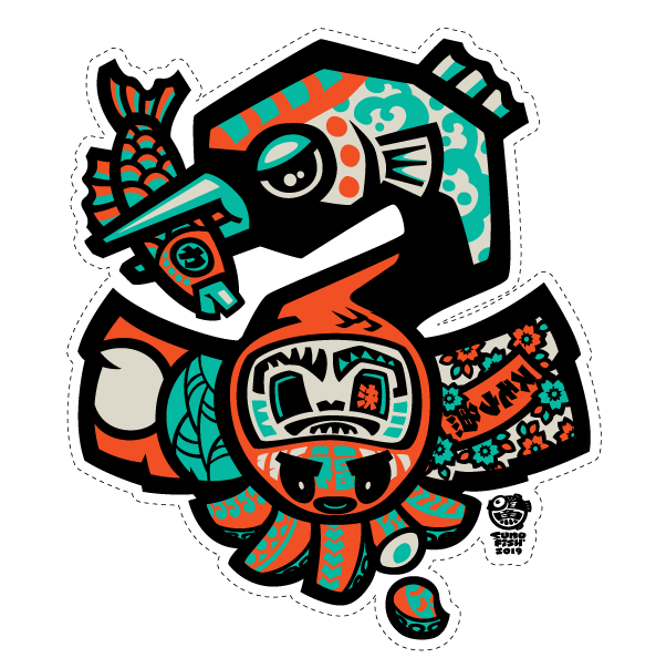 Tsuru Daruma Decal